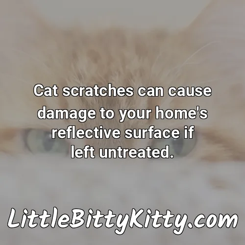 Cat scratches can cause damage to your home's reflective surface if left untreated.