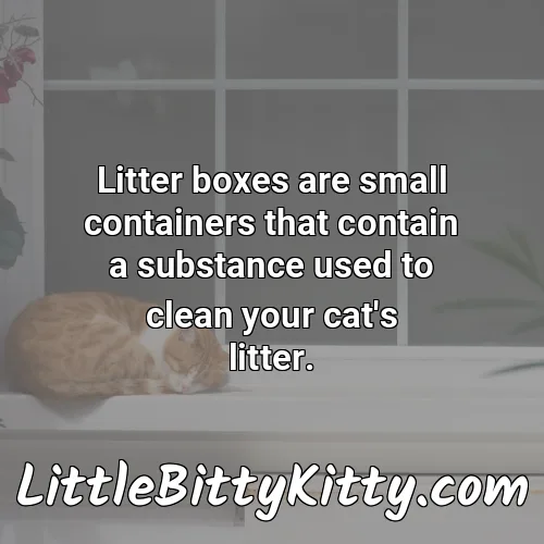 Litter boxes are small containers that contain a substance used to clean your cat's litter.