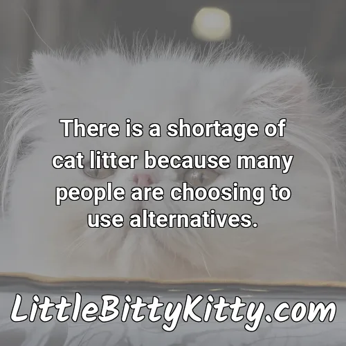 There is a shortage of cat litter because many people are choosing to use alternatives.