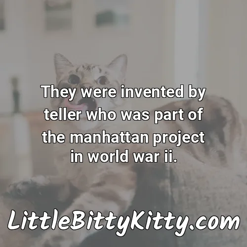 They were invented by teller who was part of the manhattan project in world war ii.