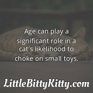 Age can play a significant role in a cat's likelihood to choke on small toys.
