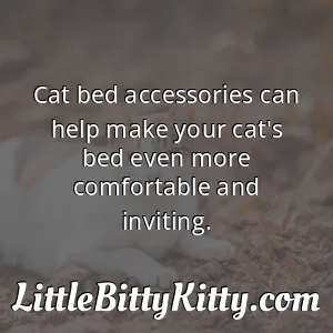Cat bed accessories can help make your cat's bed even more comfortable and inviting.