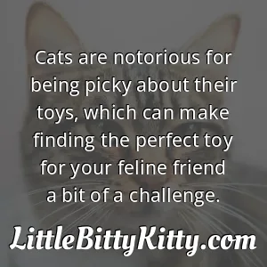 Cats are notorious for being picky about their toys, which can make finding the perfect toy for your feline friend a bit of a challenge.