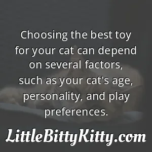 Choosing the best toy for your cat can depend on several factors, such as your cat's age, personality, and play preferences.