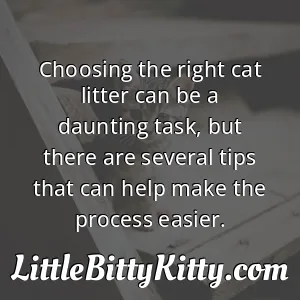 Choosing the right cat litter can be a daunting task, but there are several tips that can help make the process easier.