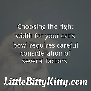 Choosing the right width for your cat's bowl requires careful consideration of several factors.