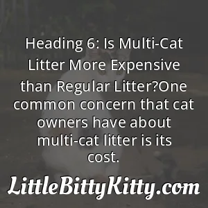 Heading 6: Is Multi-Cat Litter More Expensive than Regular Litter?One common concern that cat owners have about multi-cat litter is its cost.
