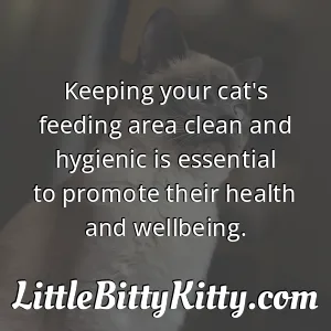 Keeping your cat's feeding area clean and hygienic is essential to promote their health and wellbeing.