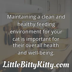 Maintaining a clean and healthy feeding environment for your cat is important for their overall health and well-being.