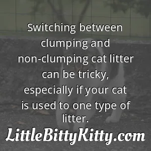 Switching between clumping and non-clumping cat litter can be tricky, especially if your cat is used to one type of litter.