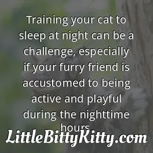 Training your cat to sleep at night can be a challenge, especially if your furry friend is accustomed to being active and playful during the nighttime hours.