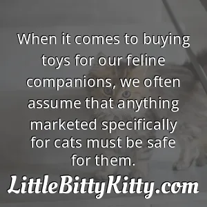 When it comes to buying toys for our feline companions, we often assume that anything marketed specifically for cats must be safe for them.
