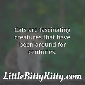 Cats are fascinating creatures that have been around for centuries.