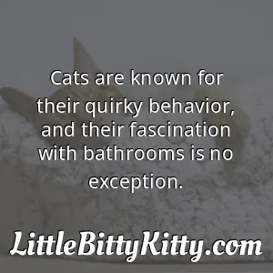 Cats are known for their quirky behavior, and their fascination with bathrooms is no exception.