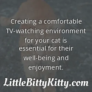 Creating a comfortable TV-watching environment for your cat is essential for their well-being and enjoyment.
