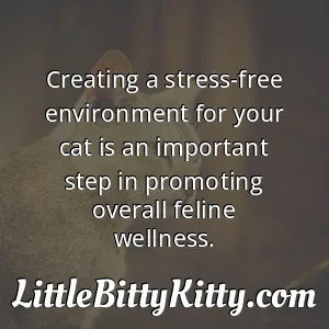 Creating a stress-free environment for your cat is an important step in promoting overall feline wellness.