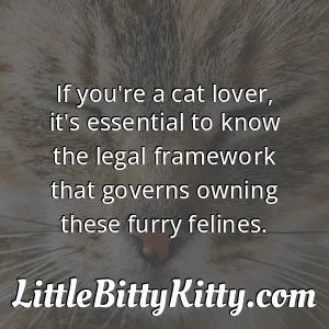 If you're a cat lover, it's essential to know the legal framework that governs owning these furry felines.