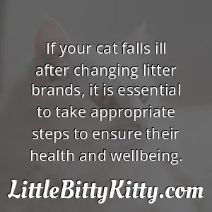 If your cat falls ill after changing litter brands, it is essential to take appropriate steps to ensure their health and wellbeing.