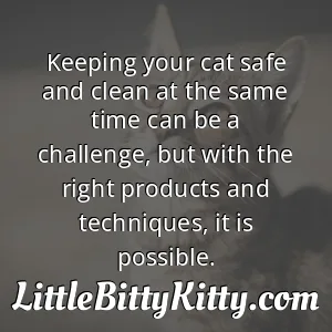 Keeping your cat safe and clean at the same time can be a challenge, but with the right products and techniques, it is possible.