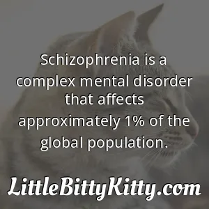 Schizophrenia is a complex mental disorder that affects approximately 1% of the global population.