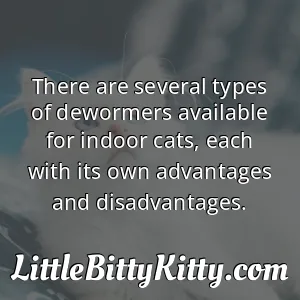 There are several types of dewormers available for indoor cats, each with its own advantages and disadvantages.