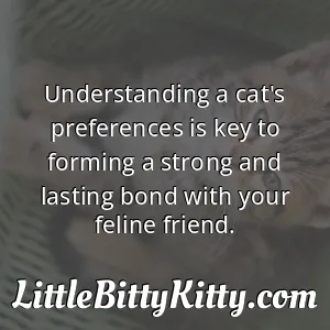 Understanding a cat's preferences is key to forming a strong and lasting bond with your feline friend.