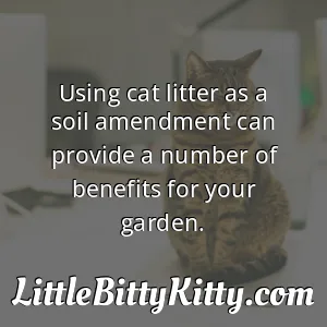 Using cat litter as a soil amendment can provide a number of benefits for your garden.