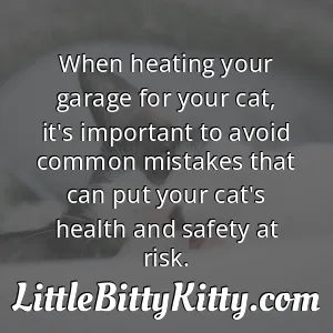 When heating your garage for your cat, it's important to avoid common mistakes that can put your cat's health and safety at risk.