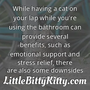 While having a cat on your lap while you're using the bathroom can provide several benefits, such as emotional support and stress relief, there are also some downsides to consider.