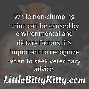 While non-clumping urine can be caused by environmental and dietary factors, it's important to recognize when to seek veterinary advice.
