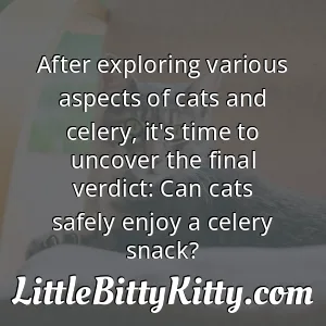 After exploring various aspects of cats and celery, it's time to uncover the final verdict: Can cats safely enjoy a celery snack?