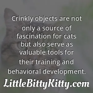 Crinkly objects are not only a source of fascination for cats but also serve as valuable tools for their training and behavioral development.