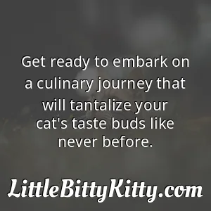 Get ready to embark on a culinary journey that will tantalize your cat's taste buds like never before.