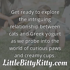 Get ready to explore the intriguing relationship between cats and Greek yogurt as we probe into the world of curious paws and creamy cups.