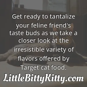 Get ready to tantalize your feline friend's taste buds as we take a closer look at the irresistible variety of flavors offered by Target cat food.