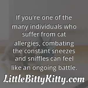If you're one of the many individuals who suffer from cat allergies, combating the constant sneezes and sniffles can feel like an ongoing battle.