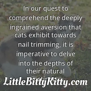 In our quest to comprehend the deeply ingrained aversion that cats exhibit towards nail trimming, it is imperative to delve into the depths of their natural instincts.