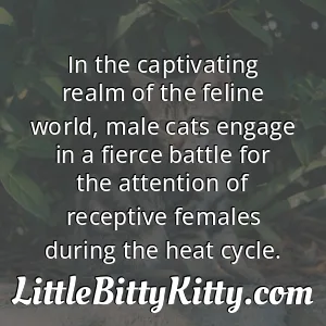 In the captivating realm of the feline world, male cats engage in a fierce battle for the attention of receptive females during the heat cycle.