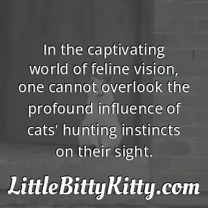 In the captivating world of feline vision, one cannot overlook the profound influence of cats' hunting instincts on their sight.