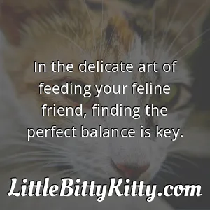 In the delicate art of feeding your feline friend, finding the perfect balance is key.