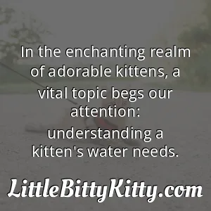 In the enchanting realm of adorable kittens, a vital topic begs our attention: understanding a kitten's water needs.