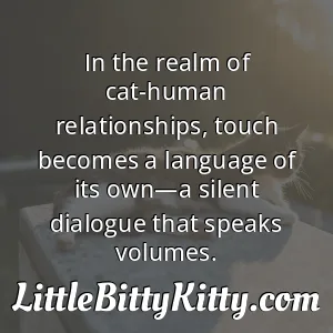 In the realm of cat-human relationships, touch becomes a language of its own—a silent dialogue that speaks volumes.