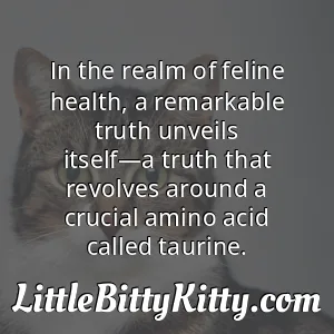 In the realm of feline health, a remarkable truth unveils itself—a truth that revolves around a crucial amino acid called taurine.