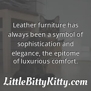 Leather furniture has always been a symbol of sophistication and elegance, the epitome of luxurious comfort.