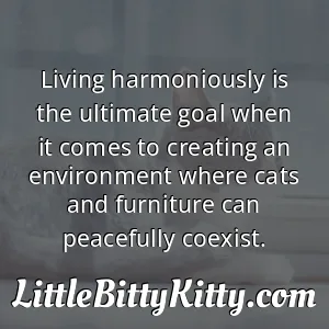 Living harmoniously is the ultimate goal when it comes to creating an environment where cats and furniture can peacefully coexist.