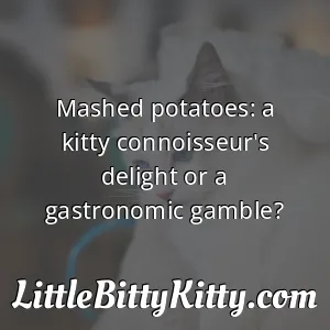 Mashed potatoes: a kitty connoisseur's delight or a gastronomic gamble?