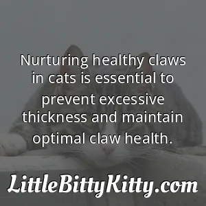 Nurturing healthy claws in cats is essential to prevent excessive thickness and maintain optimal claw health.