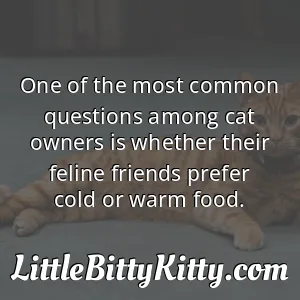 One of the most common questions among cat owners is whether their feline friends prefer cold or warm food.