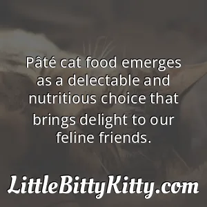 Pâté cat food emerges as a delectable and nutritious choice that brings delight to our feline friends.