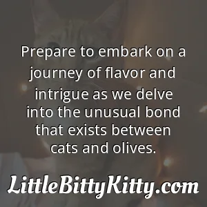 Prepare to embark on a journey of flavor and intrigue as we delve into the unusual bond that exists between cats and olives.